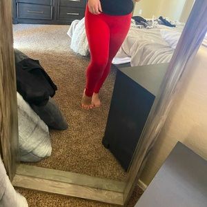 Red leggings